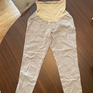Maternity light gray cargo jeans